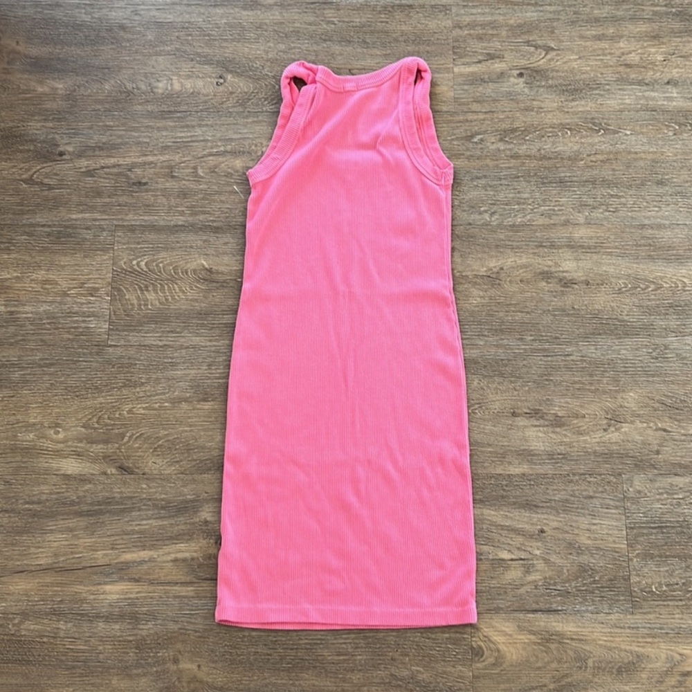 Monrow pink ribbed body con dress size small